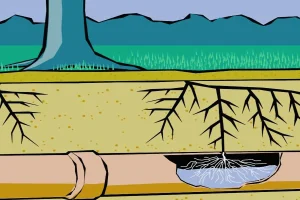 Kingston Drains24 engineer carrying out CCTV inspection to diagnose tree root intrusion in residential drain